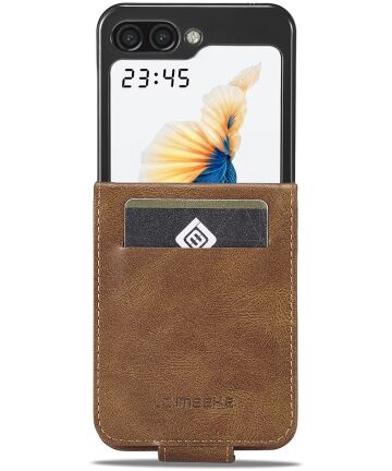 LC.IMEEKE Samsung Galaxy Z Flip 5 Hoesje Wallet Book Case Bruin Hoesjes