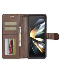LC.IMEEKE Samsung Galaxy Z Fold 5 Hoesje Portemonnee Book Case Bruin