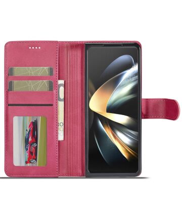 LC.IMEEKE Samsung Galaxy Z Fold 5 Hoesje Portemonnee Book Case Rood Hoesjes