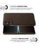 Sony Xperia 1 V Hoesje met Stoffen Afwerking Back Cover Bruin