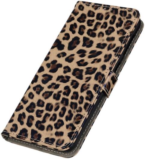 Nokia C32 Hoesje Portemonnee Book Case Luipaard Print afbeelding 6