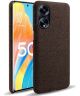 Oppo A98 Hoesje met Stoffen Afwerking Back Cover Bruin