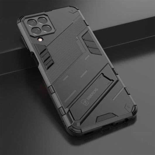 Samsung Galaxy M33 Hoesje Shockproof Kickstand Back Cover Zwart afbeelding 4