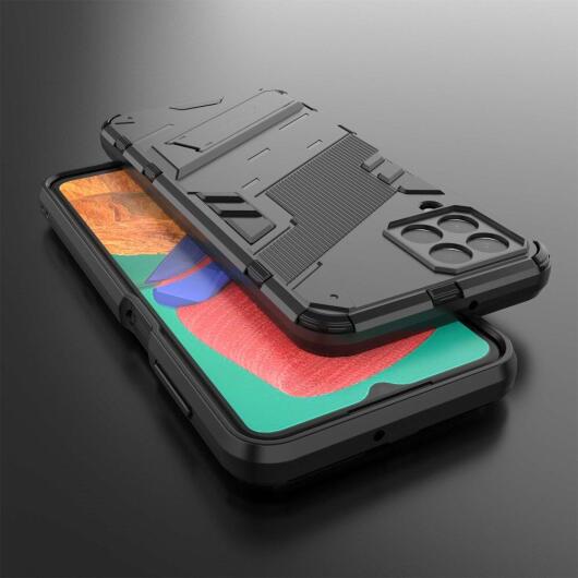 Samsung Galaxy M33 Hoesje Shockproof Kickstand Back Cover Zwart afbeelding 5