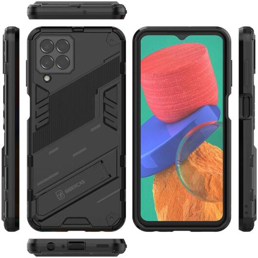Samsung Galaxy M33 Hoesje Shockproof Kickstand Back Cover Zwart afbeelding 7