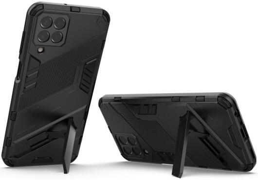 Samsung Galaxy M33 Hoesje Shockproof Kickstand Back Cover Zwart afbeelding 2