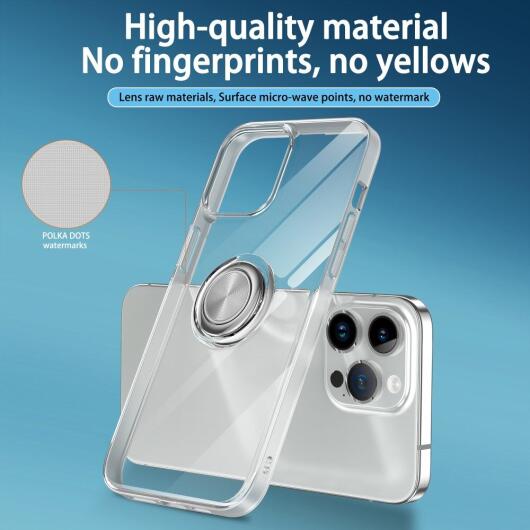Apple iPhone 15 Plus Hoesje met Magnetische Kickstand Ring Transparant afbeelding 10
