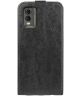 Nokia C32 Hoesje Verticale Flip Wallet Case Kunstleer Zwart