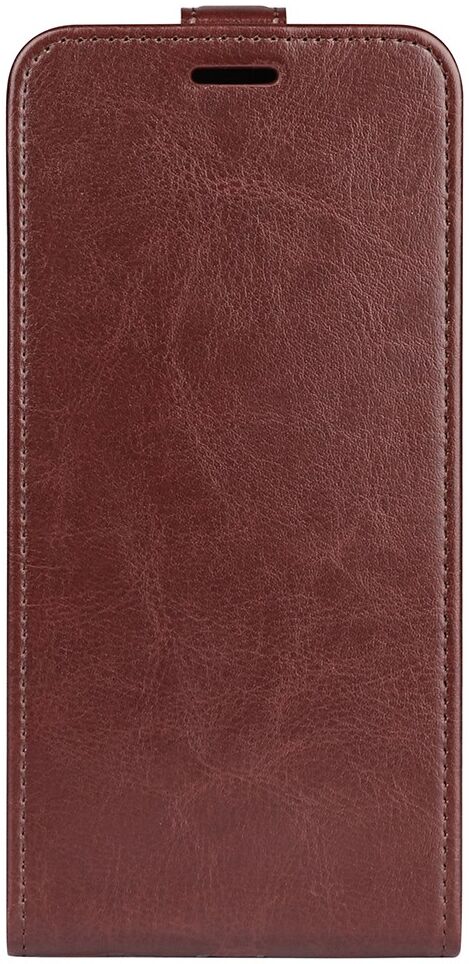 Nokia C32 Hoesje Verticale Flip Wallet Case Kunstleer Bruin afbeelding 7