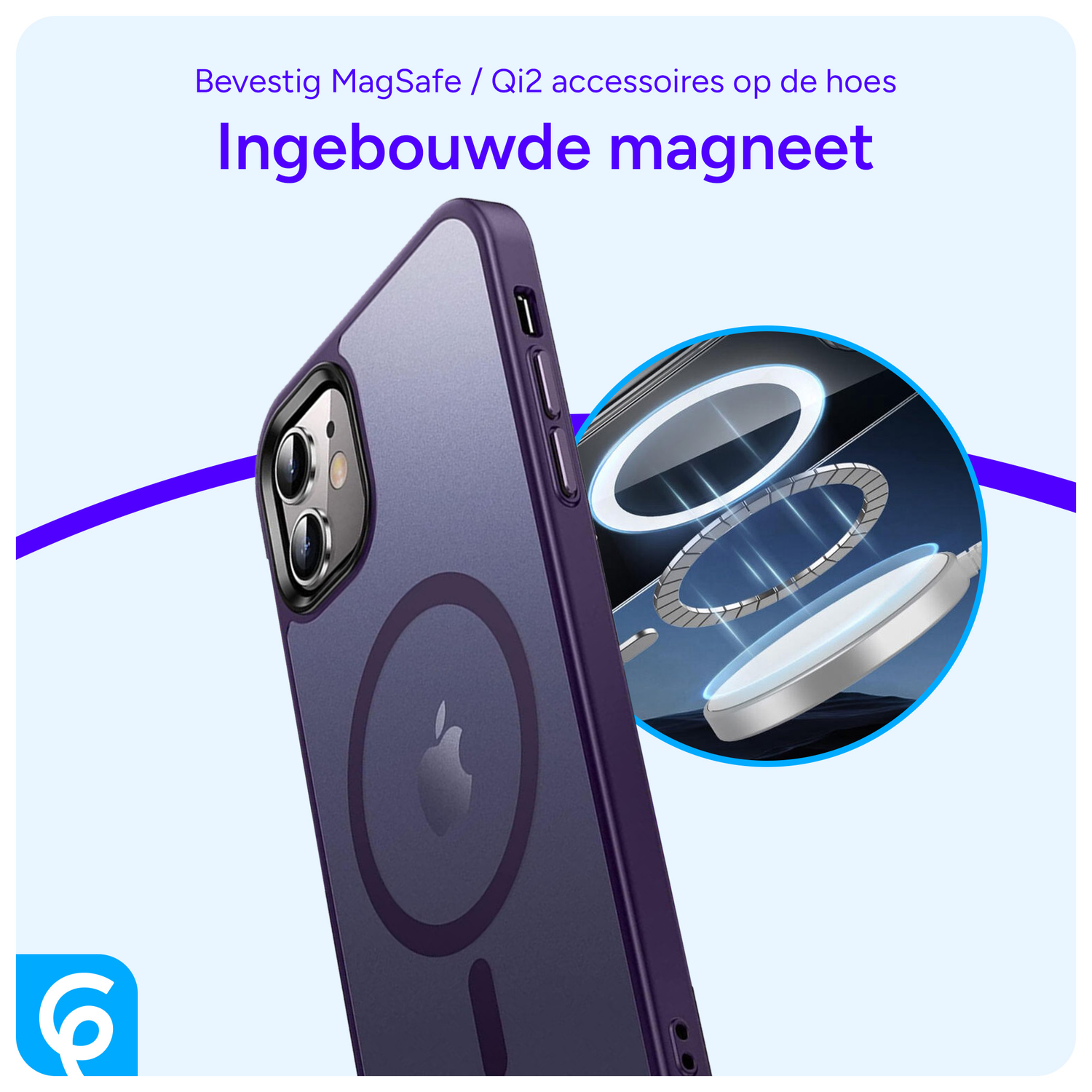 Apple iPhone 11 Hoesje met MagSafe Back Cover Matte Paars afbeelding 5