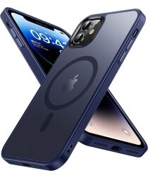 Apple iPhone 11 Hoesje met MagSafe Back Cover Matte Blauw