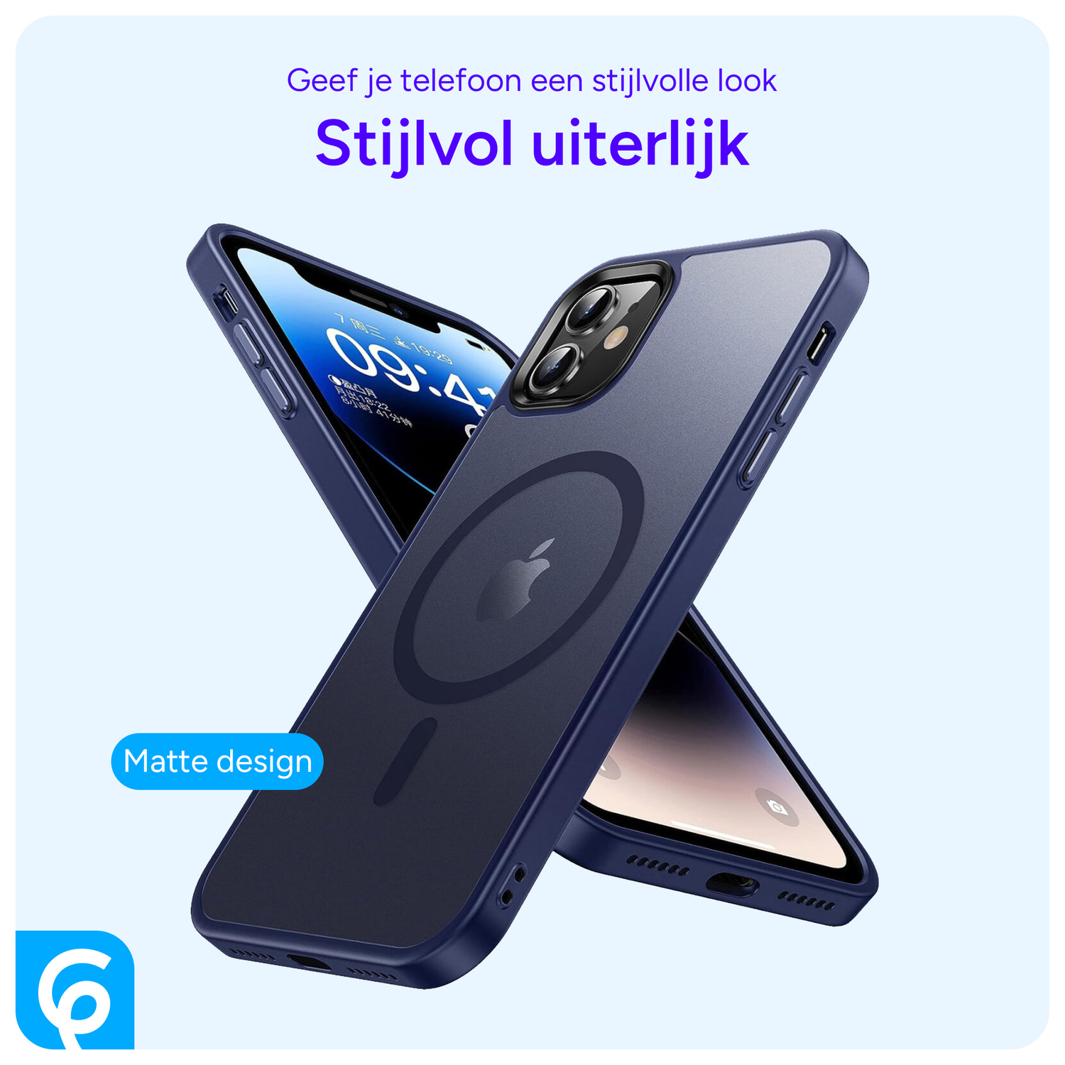 Apple iPhone 11 Hoesje met MagSafe Back Cover Matte Blauw afbeelding 4