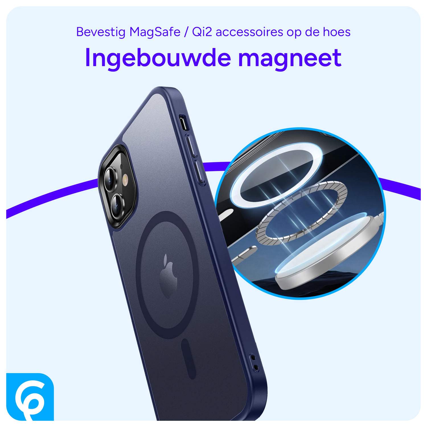 Apple iPhone 11 Hoesje met MagSafe Back Cover Matte Blauw afbeelding 5