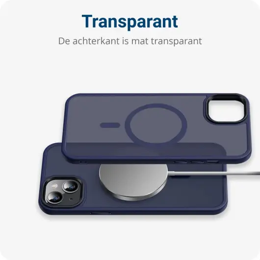 Apple iPhone 12 / 12 Pro Hoesje met MagSafe Matte Back Cover Blauw afbeelding 8