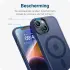 Apple iPhone 12 / 12 Pro Hoesje met MagSafe Matte Back Cover Blauw afbeelding 7