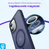 Apple iPhone 12 / 12 Pro Hoesje met MagSafe Matte Back Cover Blauw afbeelding 4