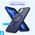 Apple iPhone 12 / 12 Pro Hoesje met MagSafe Matte Back Cover Blauw afbeelding 6