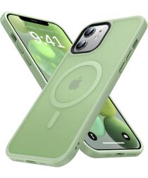 Apple iPhone 12 / 12 Pro Hoesje met MagSafe Matte Back Cover Groen