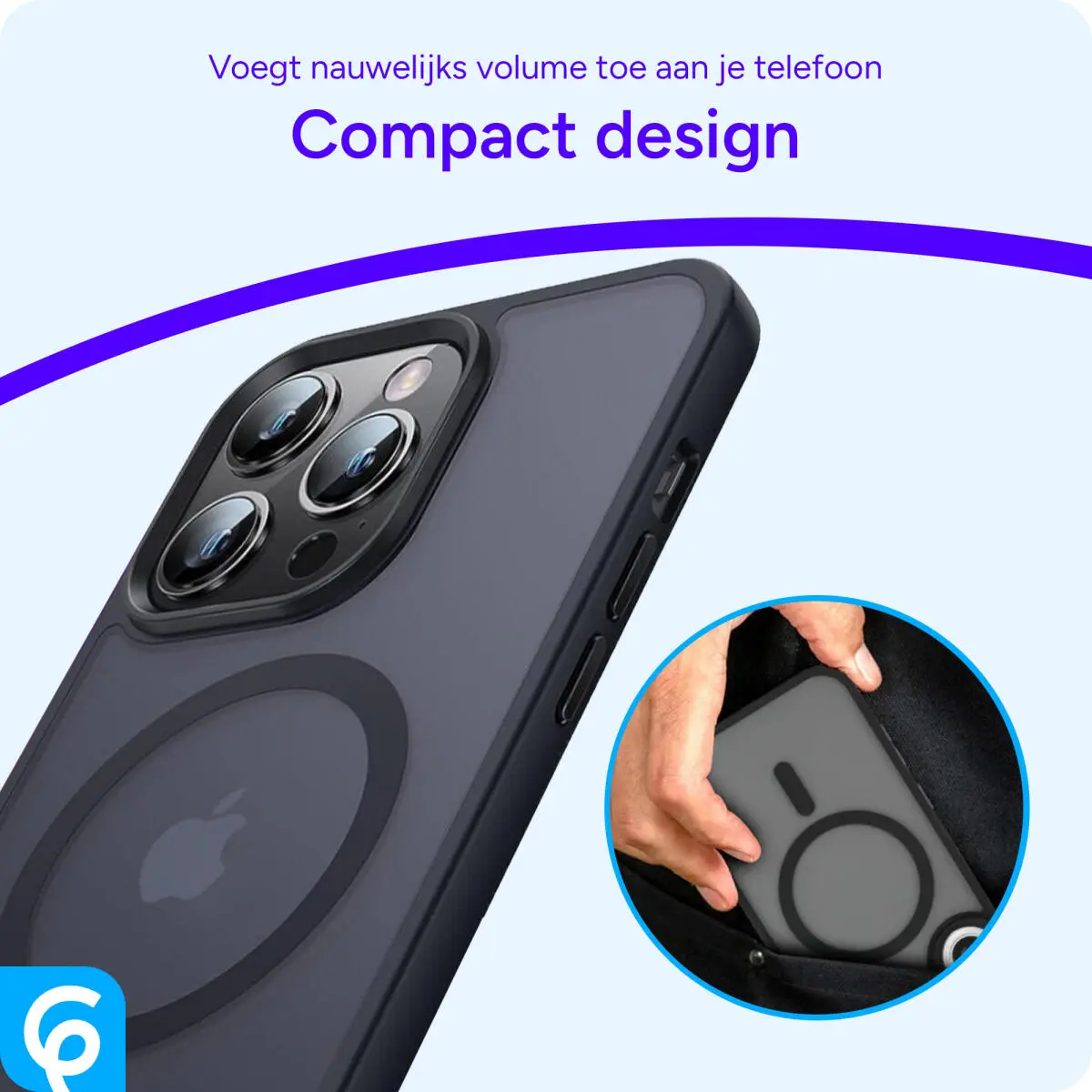 Apple iPhone 13 Pro Hoesje met MagSafe Back Cover Matte Zwart afbeelding 5