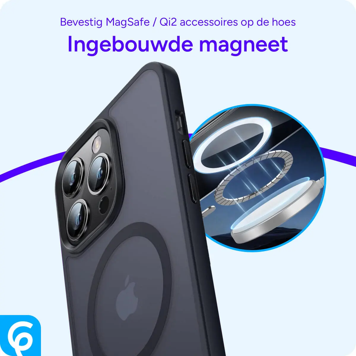 Apple iPhone 13 Pro Hoesje met MagSafe Back Cover Matte Zwart afbeelding 6