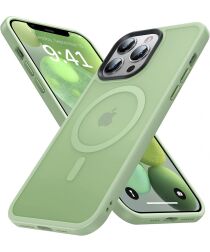 Apple iPhone 13 Pro Hoesje met MagSafe Back Cover Matte Groen