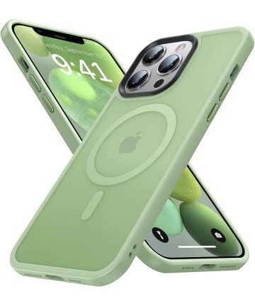 Apple iPhone 13 Pro Hoesje met MagSafe Back Cover Matte Groen Hoesjes