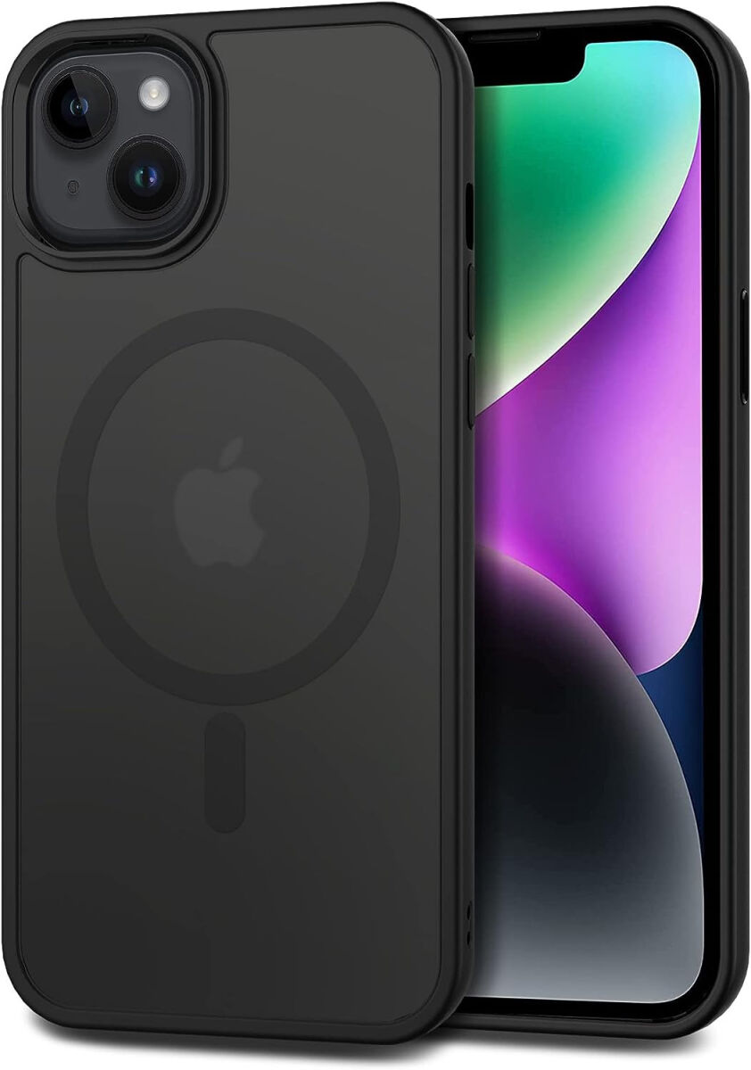 Apple iPhone 14 Hoesje met MagSafe Back Cover Matte Zwart afbeelding 7