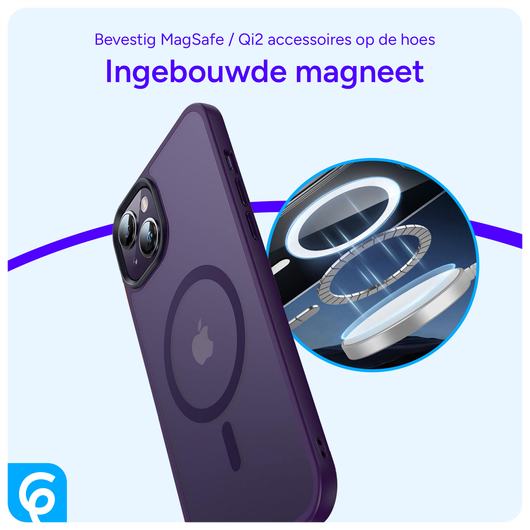 Apple iPhone 14 Hoesje met MagSafe Back Cover Matte Paars afbeelding 4