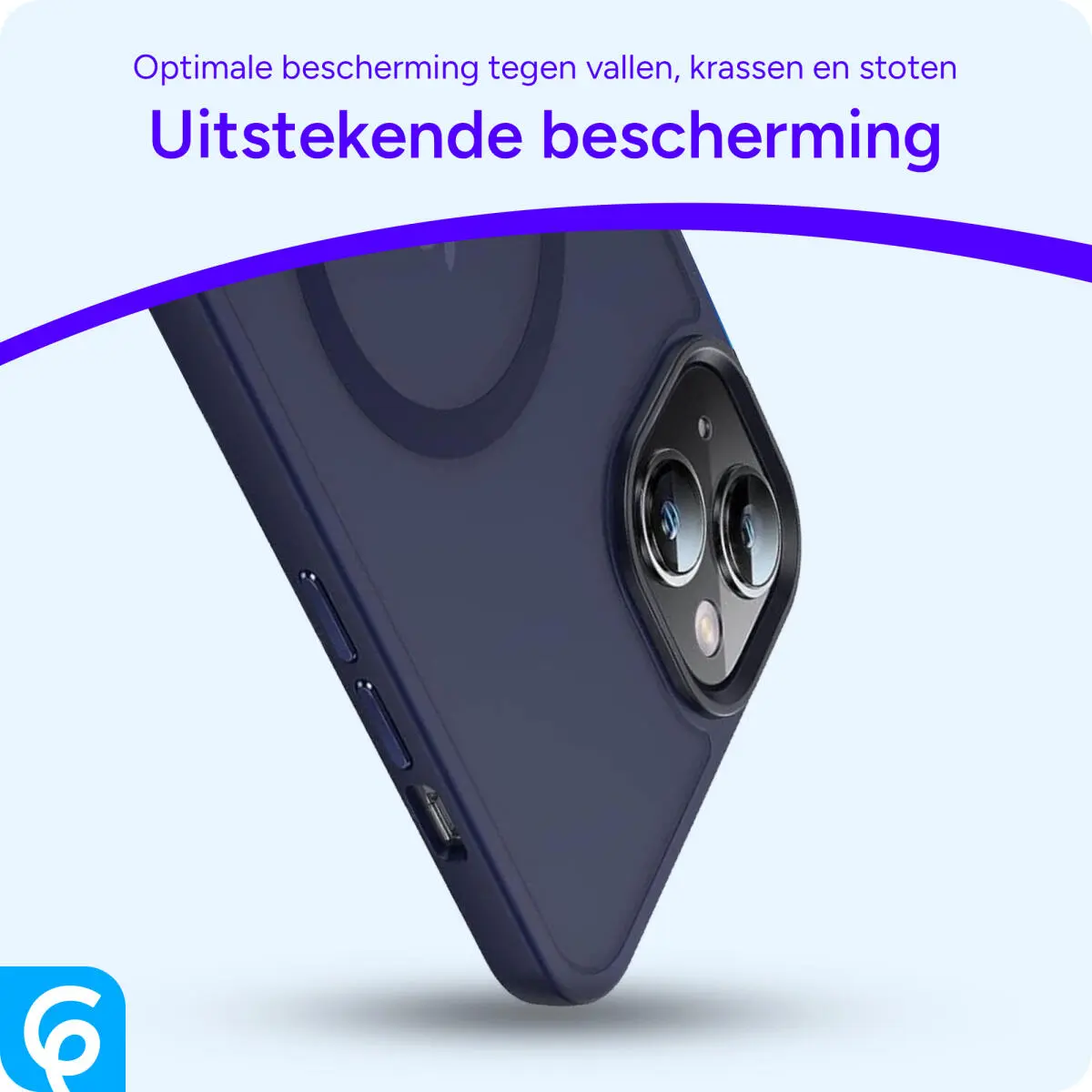Apple iPhone 14 Hoesje met MagSafe Back Cover Matte Donkerblauw afbeelding 2