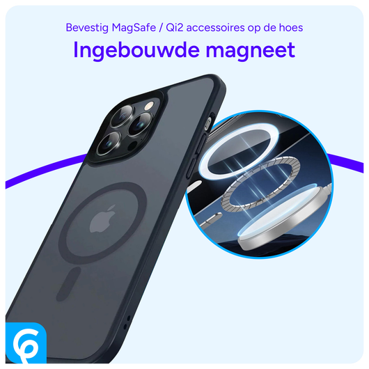 Apple iPhone 14 Pro Max Hoesje met MagSafe Back Cover Matte Zwart afbeelding 5
