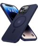 Apple iPhone 14 Pro Max Hoesje met MagSafe Back Cover Matte Blauw
