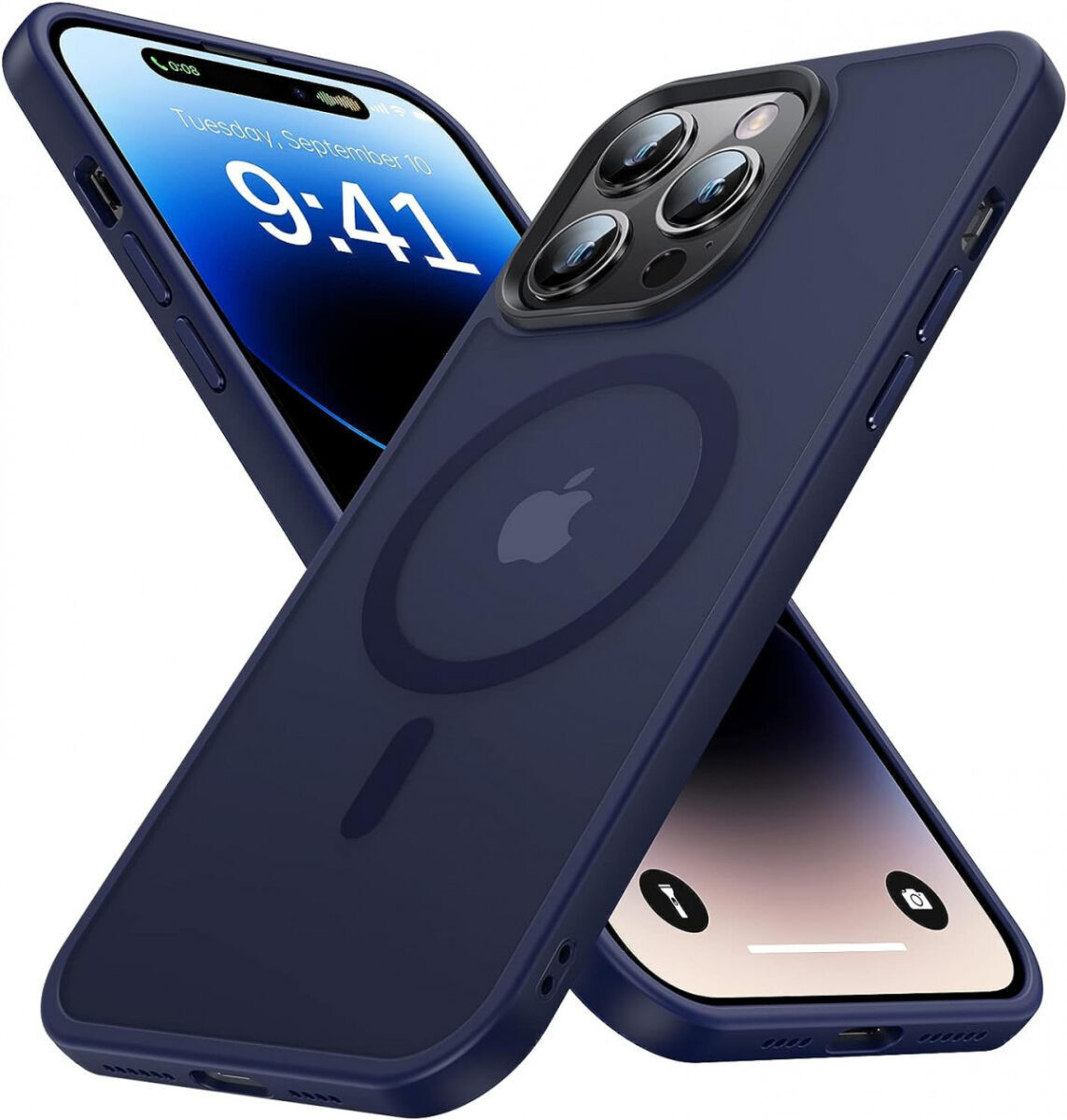 Apple iPhone 14 Pro Max Hoesje met MagSafe Back Cover Matte Blauw afbeelding 1