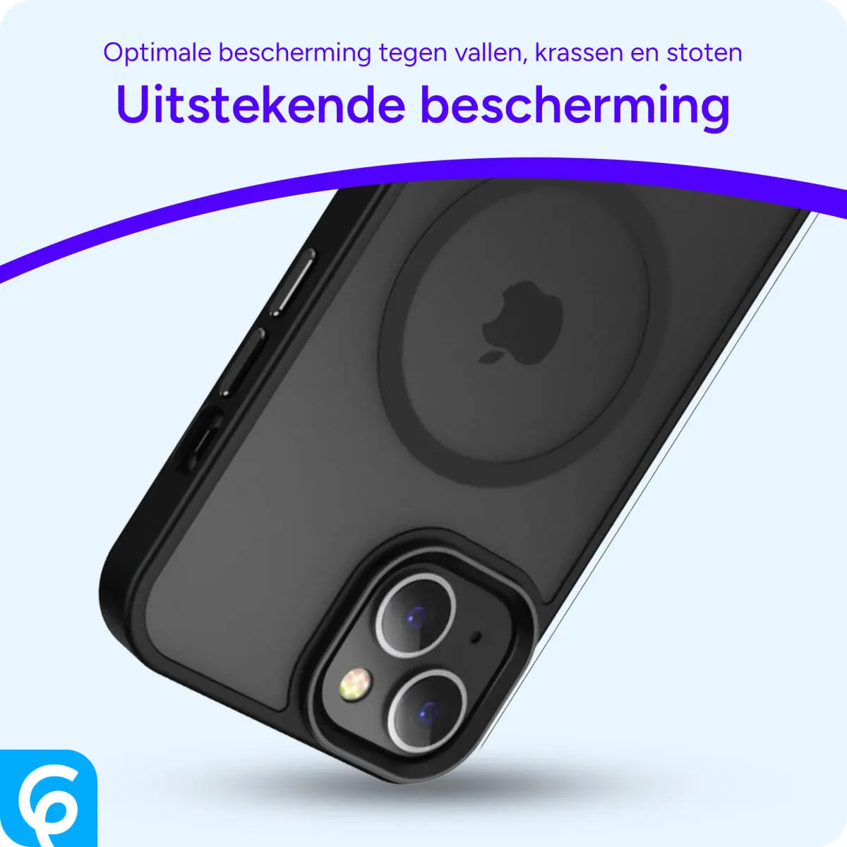 Apple iPhone 15 Hoesje met MagSafe Back Cover Matte Zwart afbeelding 2