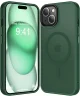 Apple iPhone 15 Hoesje met MagSafe Back Cover Matte Midnight Green