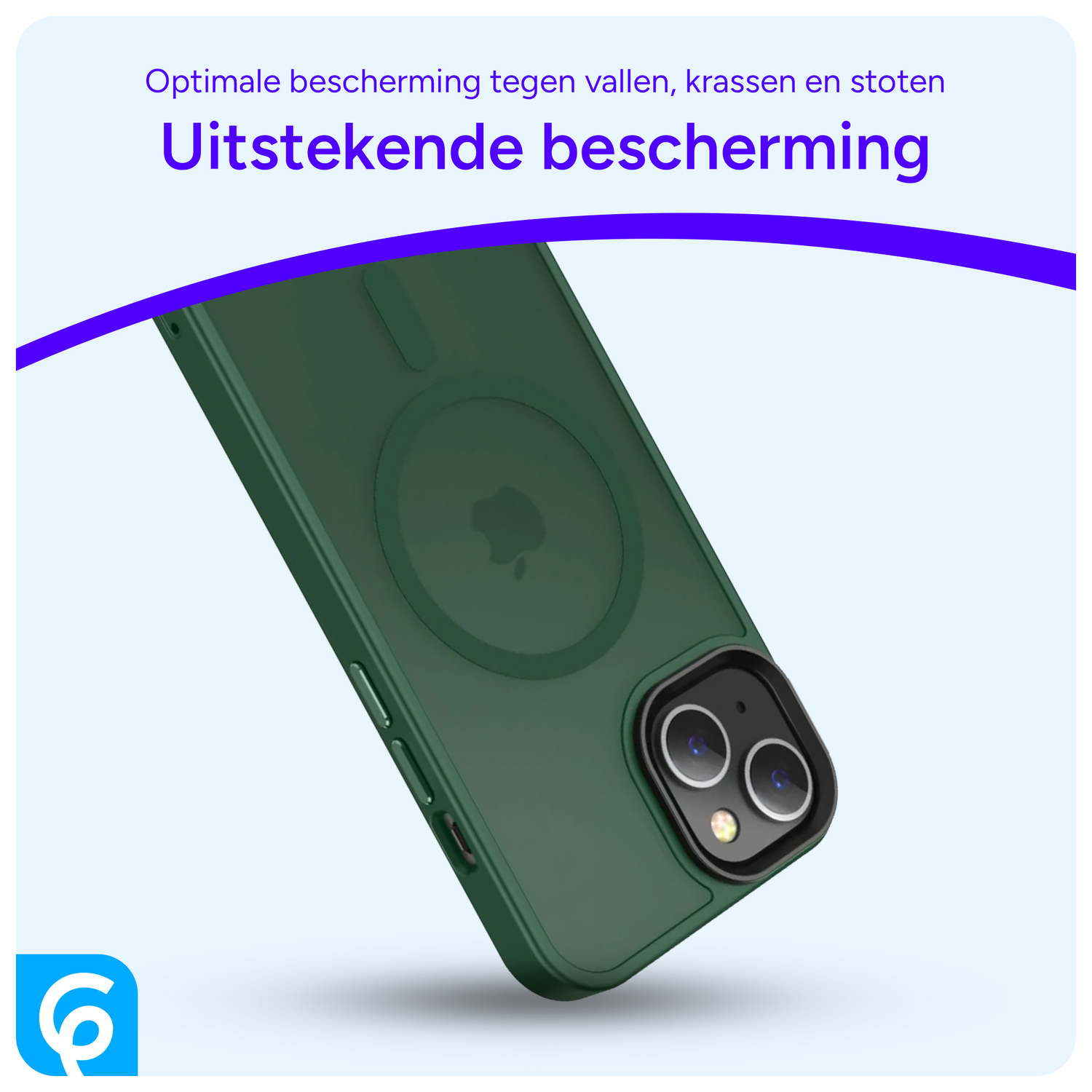 Apple iPhone 15 Hoesje met MagSafe Back Cover Matte Midnight Green afbeelding 4