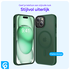 Apple iPhone 15 Hoesje met MagSafe Back Cover Matte Midnight Green afbeelding 2