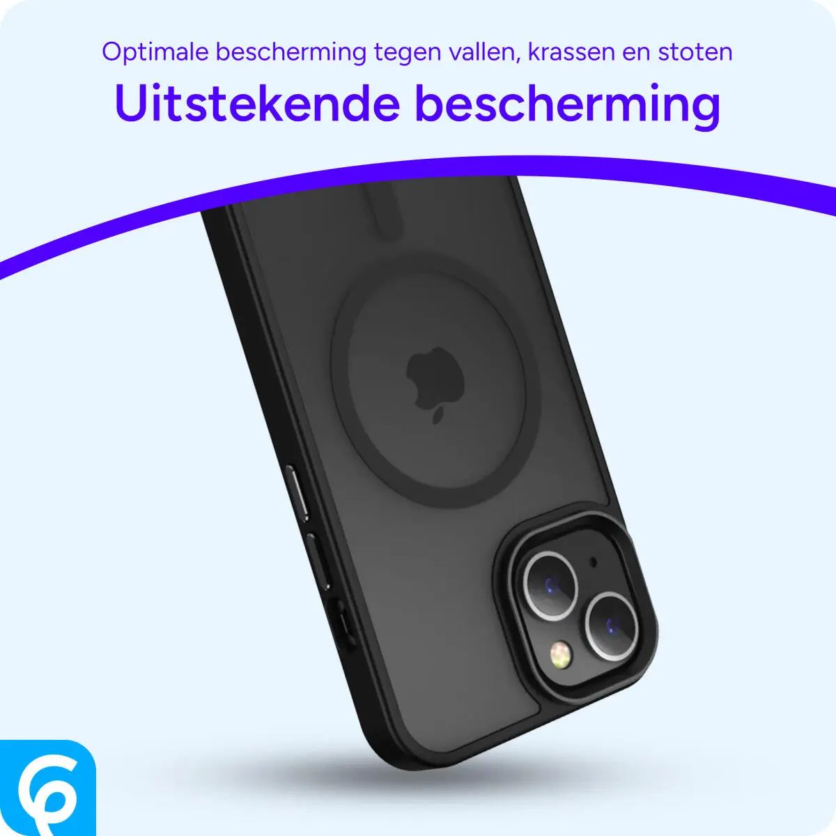 Apple iPhone 15 Plus Hoesje met MagSafe Back Cover Matte Zwart afbeelding 2