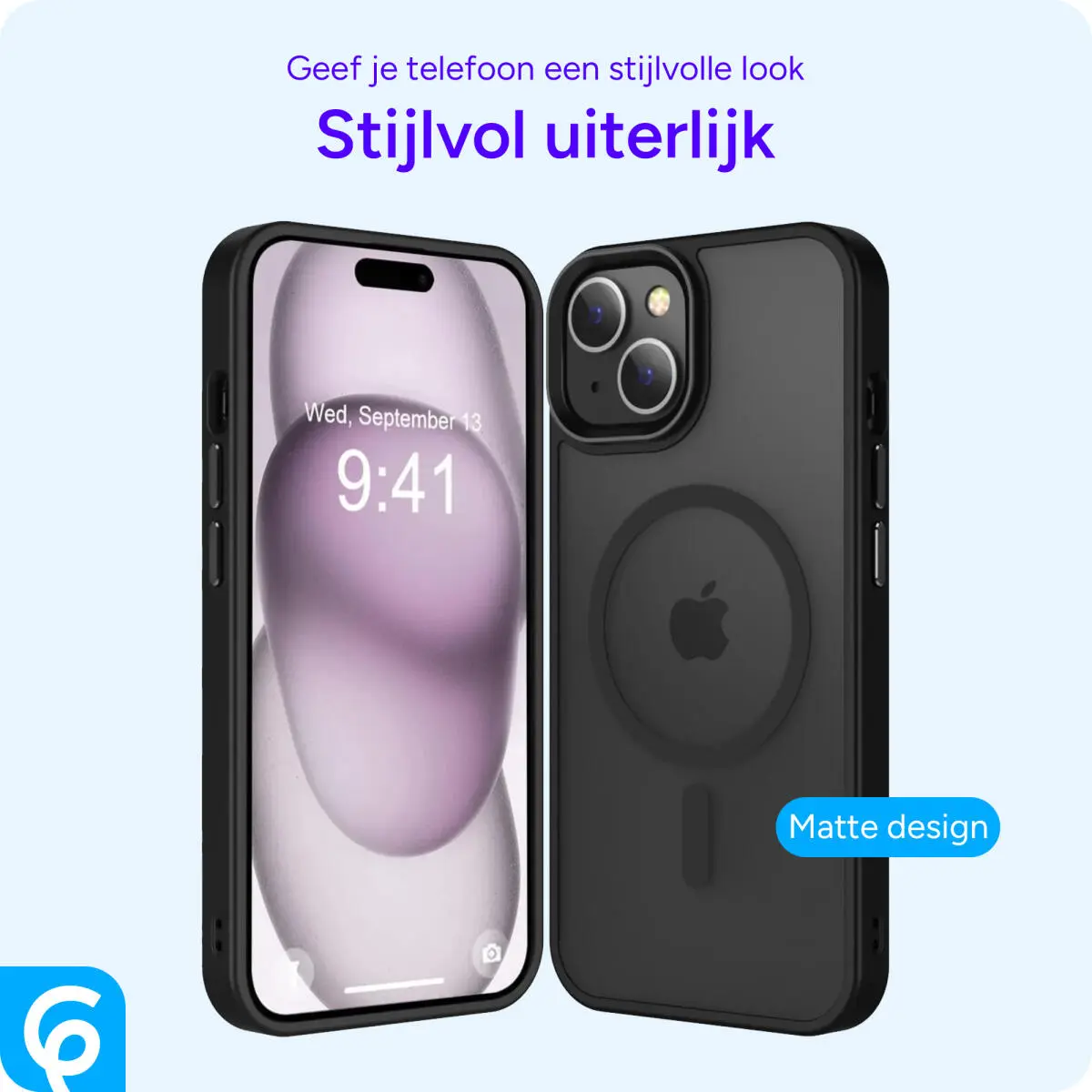 Apple iPhone 15 Plus Hoesje met MagSafe Back Cover Matte Zwart afbeelding 6