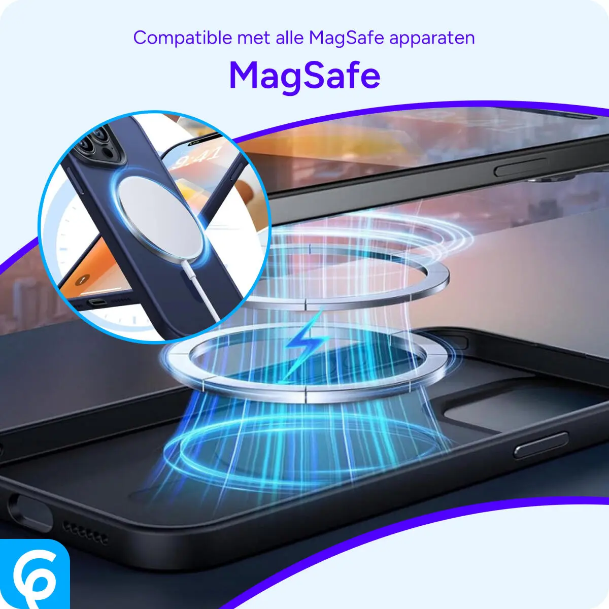 Apple iPhone 15 Pro Hoesje met MagSafe Back Cover Matte Zwart afbeelding 5