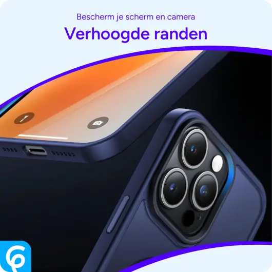 Apple iPhone 15 Pro Hoesje met MagSafe Back Cover Matte Donker Blauw afbeelding 5