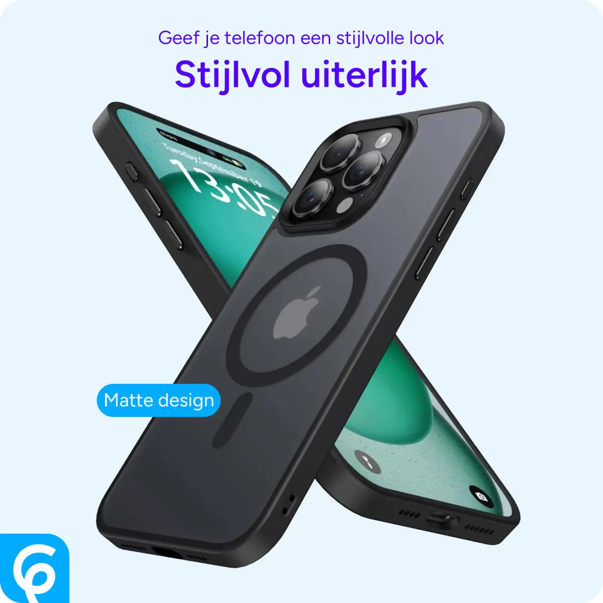 iPhone 15 Pro Max Hoesje met MagSafe Back Cover Matte Zwart afbeelding 4