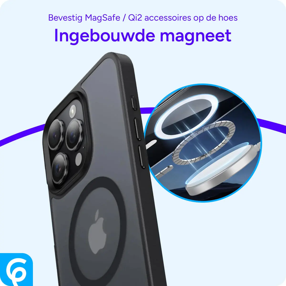 iPhone 15 Pro Max Hoesje met MagSafe Back Cover Matte Zwart afbeelding 5