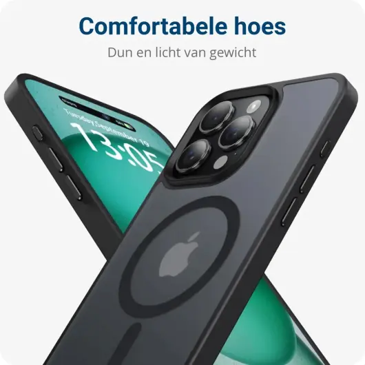 iPhone 15 Pro Max Hoesje met MagSafe Back Cover Matte Zwart afbeelding 4