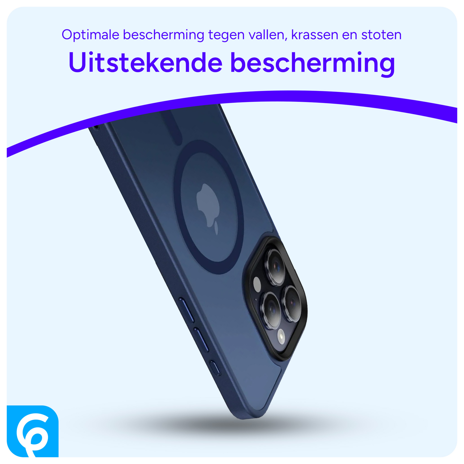 iPhone 15 Pro Max Hoesje met MagSafe Back Cover Matte Donker Blauw afbeelding 2