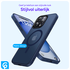 iPhone 15 Pro Max Hoesje met MagSafe Back Cover Matte Donker Blauw afbeelding 6