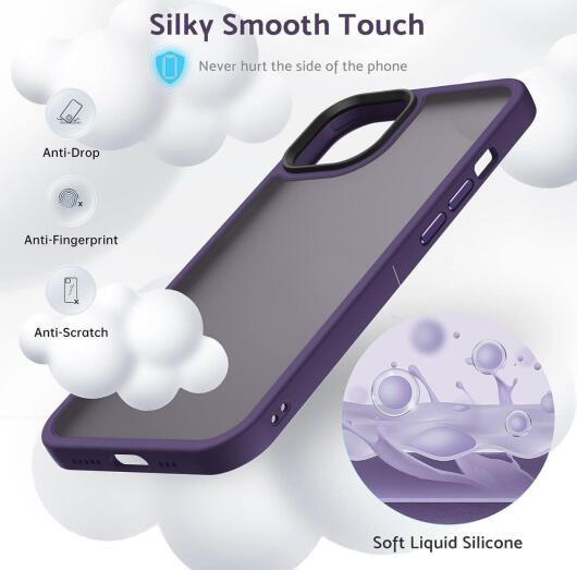 Apple iPhone 14 Pro Hoesje Back Cover Matte Paars afbeelding 2