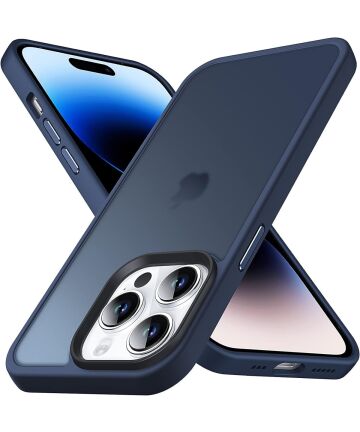 Apple iPhone 14 Pro Hoesje Back Cover Matte Donkerblauw Hoesjes