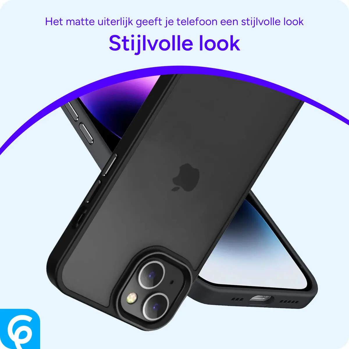 Apple iPhone 15 Hoesje Back Cover Matte Zwart afbeelding 2