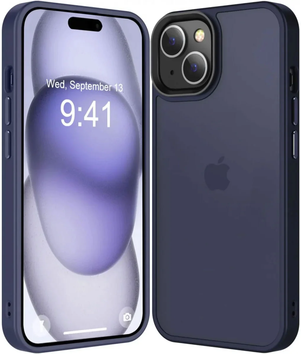 Apple iPhone 15 Hoesje Back Cover Matte Donker Blauw afbeelding 1