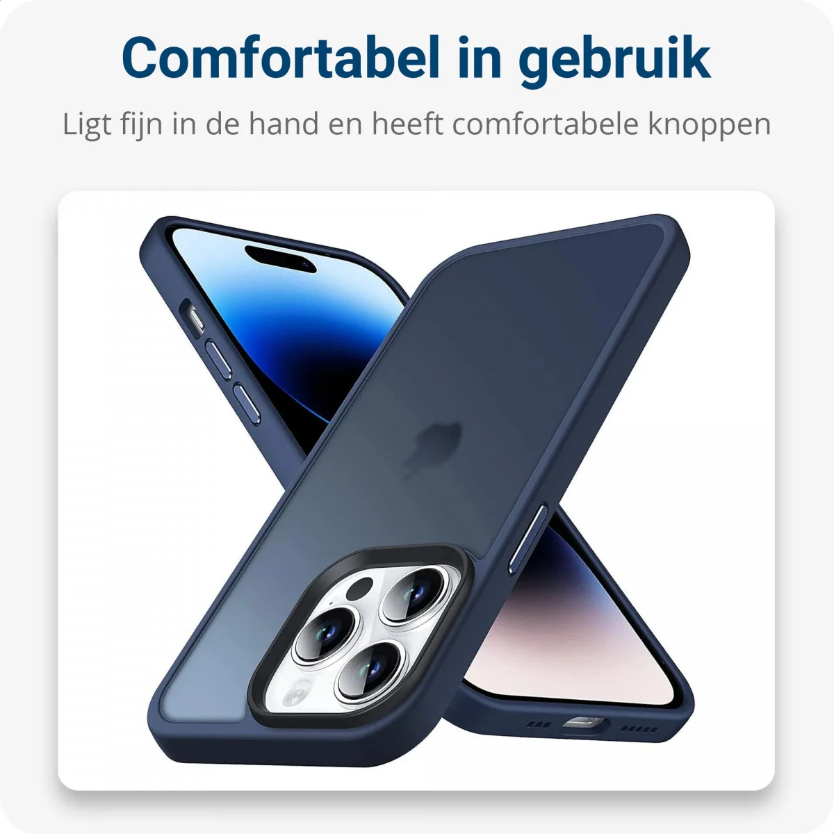 Apple iPhone 15 Hoesje Back Cover Matte Donker Blauw afbeelding 4